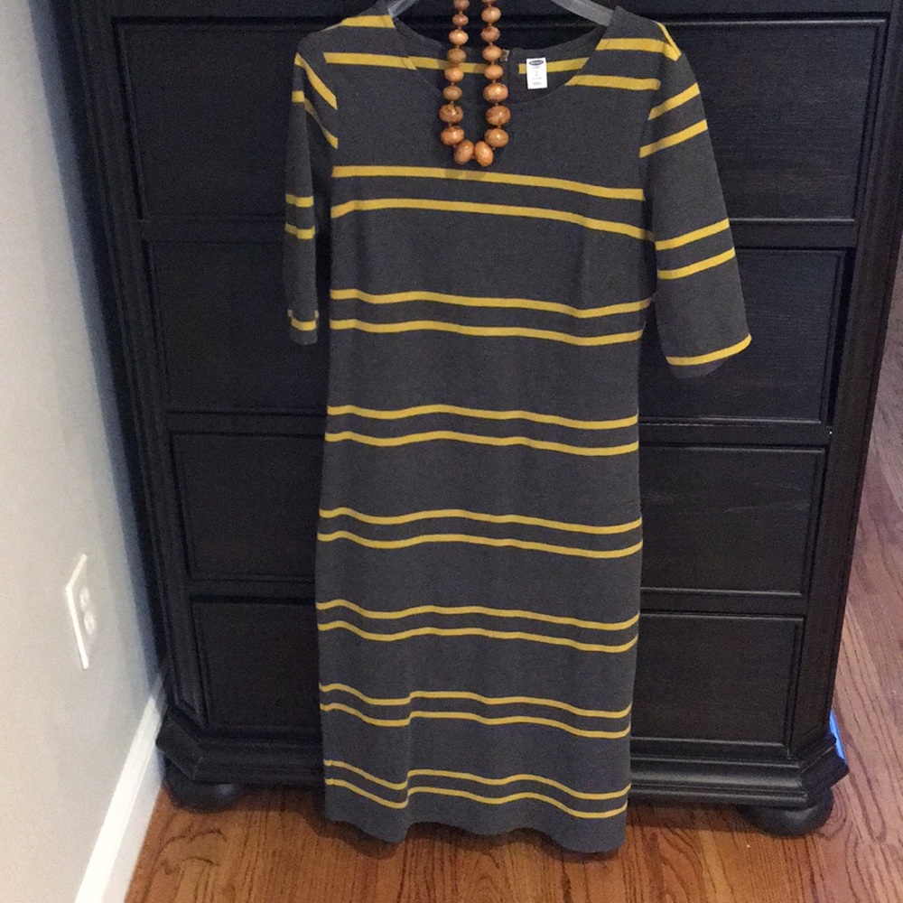 Maxi Grey and Yellow Dress